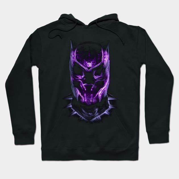 Black Panther Neon Style Hoodie by enchantingants